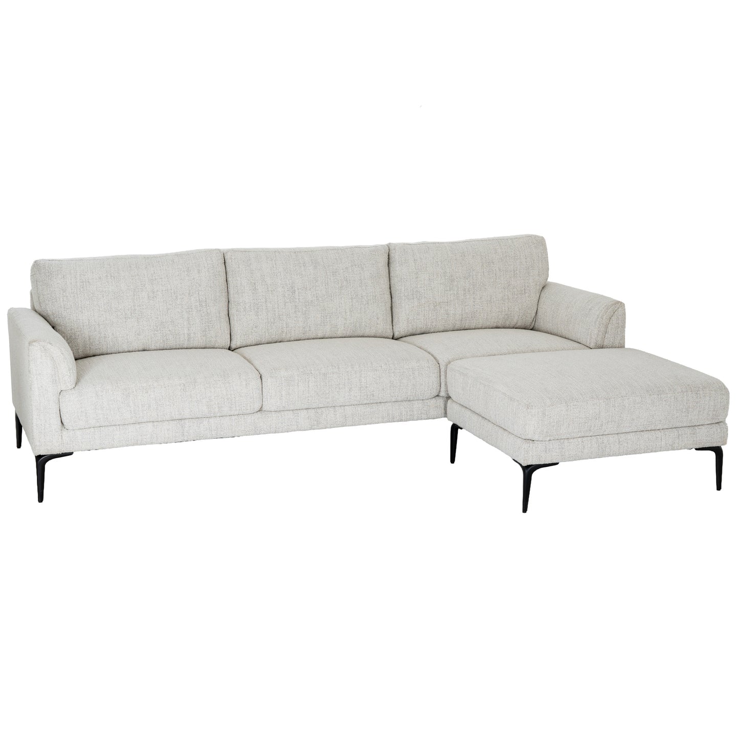 Textured Weave Three-Seater Sofa & Footstool