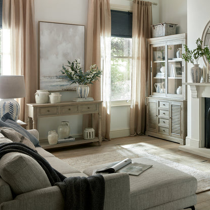 Textured Weave Three-Seater Sofa & Footstool