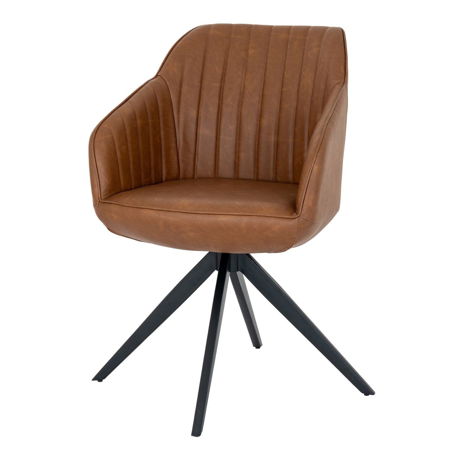 Tan Upholstered Contoured Dining Chair