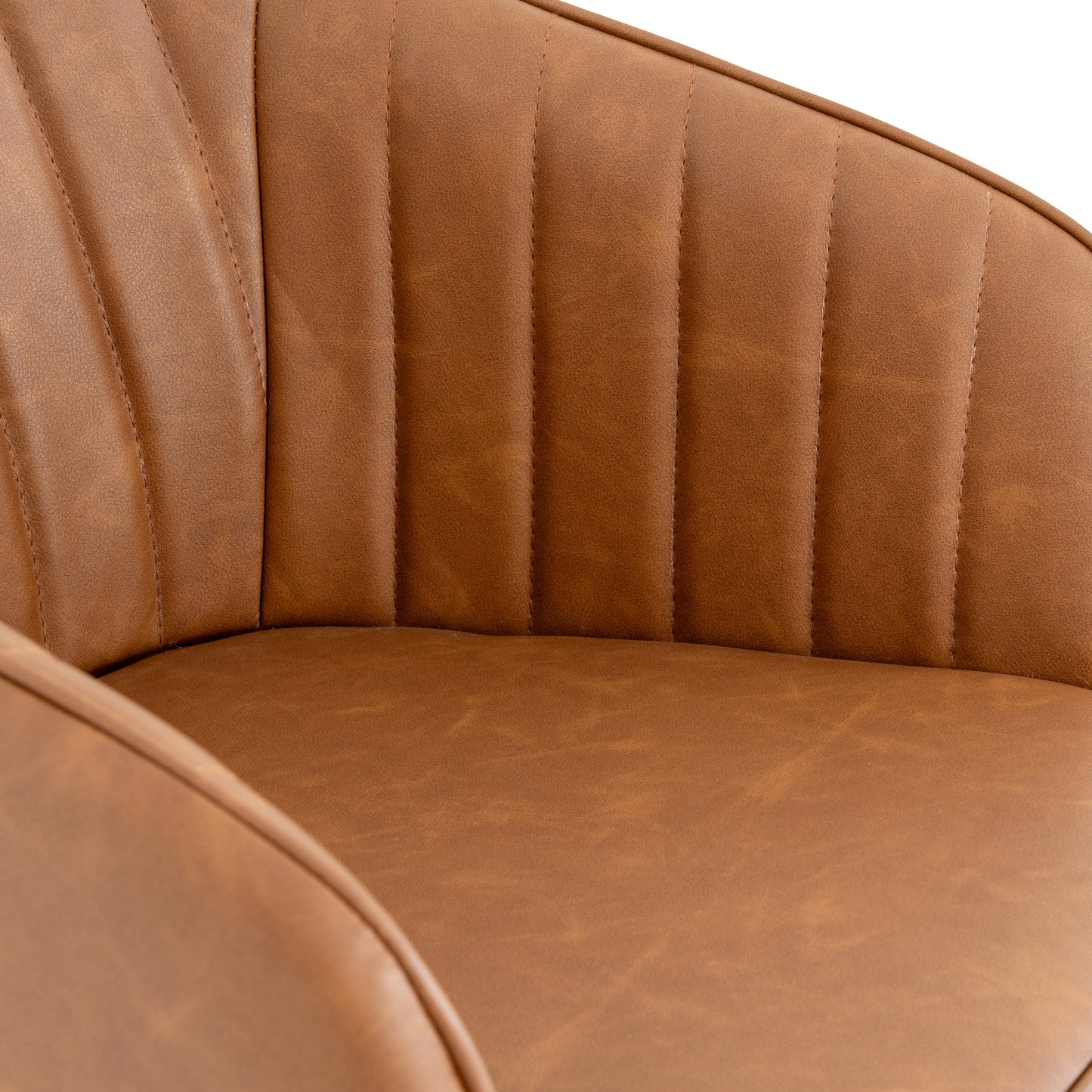 Tan Upholstered Contoured Dining Chair