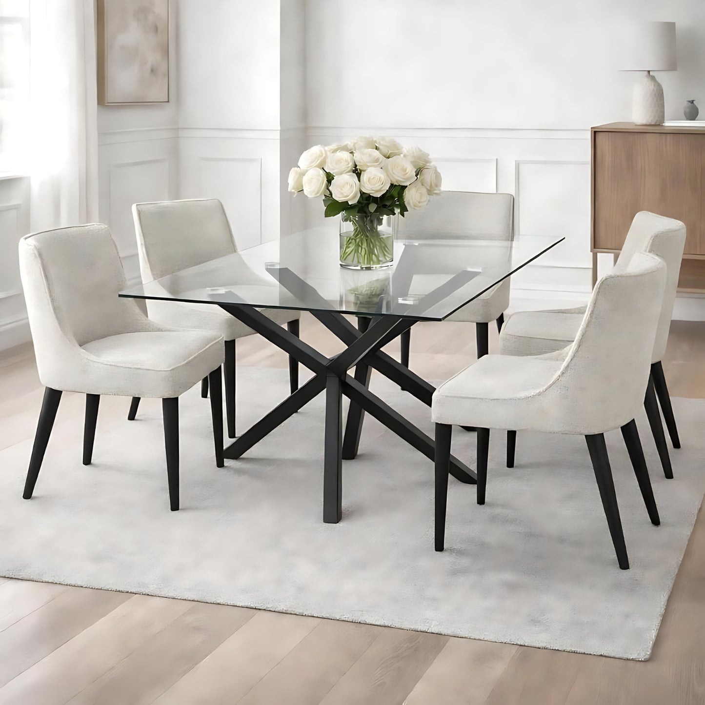 Architectural Glass Rectangular Dining Table