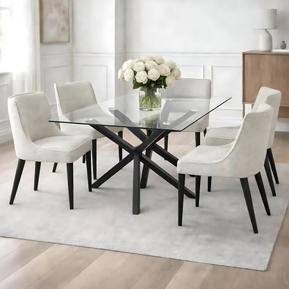 Architectural Glass Rectangular Dining Table