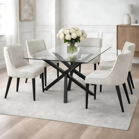 Architectural Glass Rectangular Dining Table