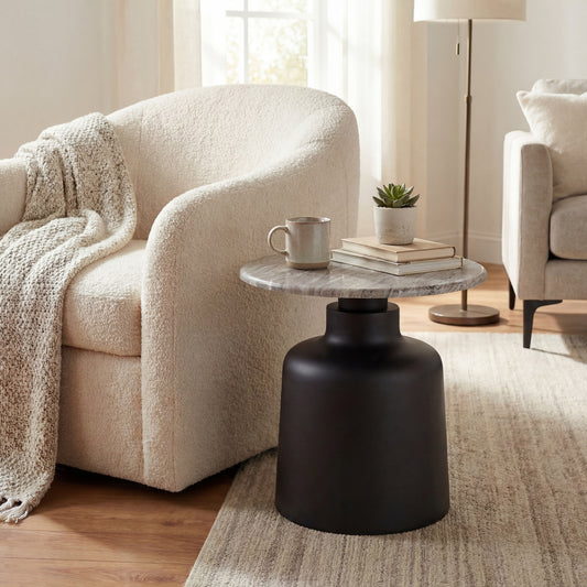 Satin Finish Circular Tapered Side Table
