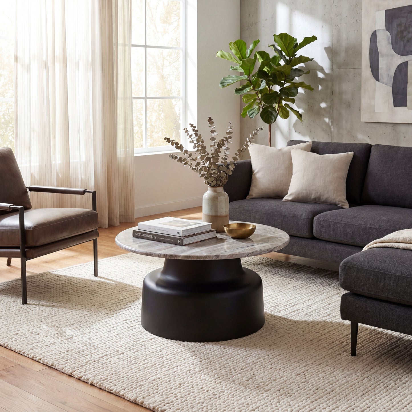Satin Finish Circular Coffee Table