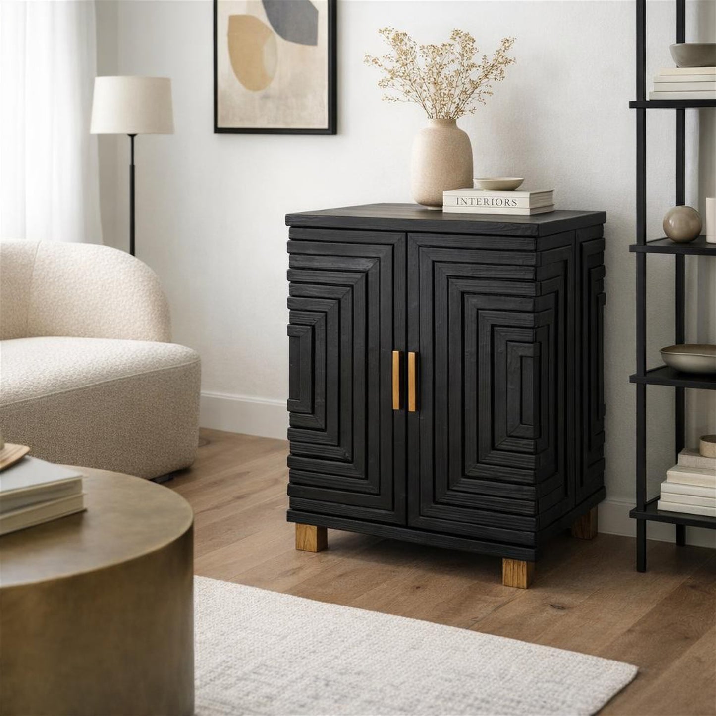 Matte Black Two-Door Accent Sideboard