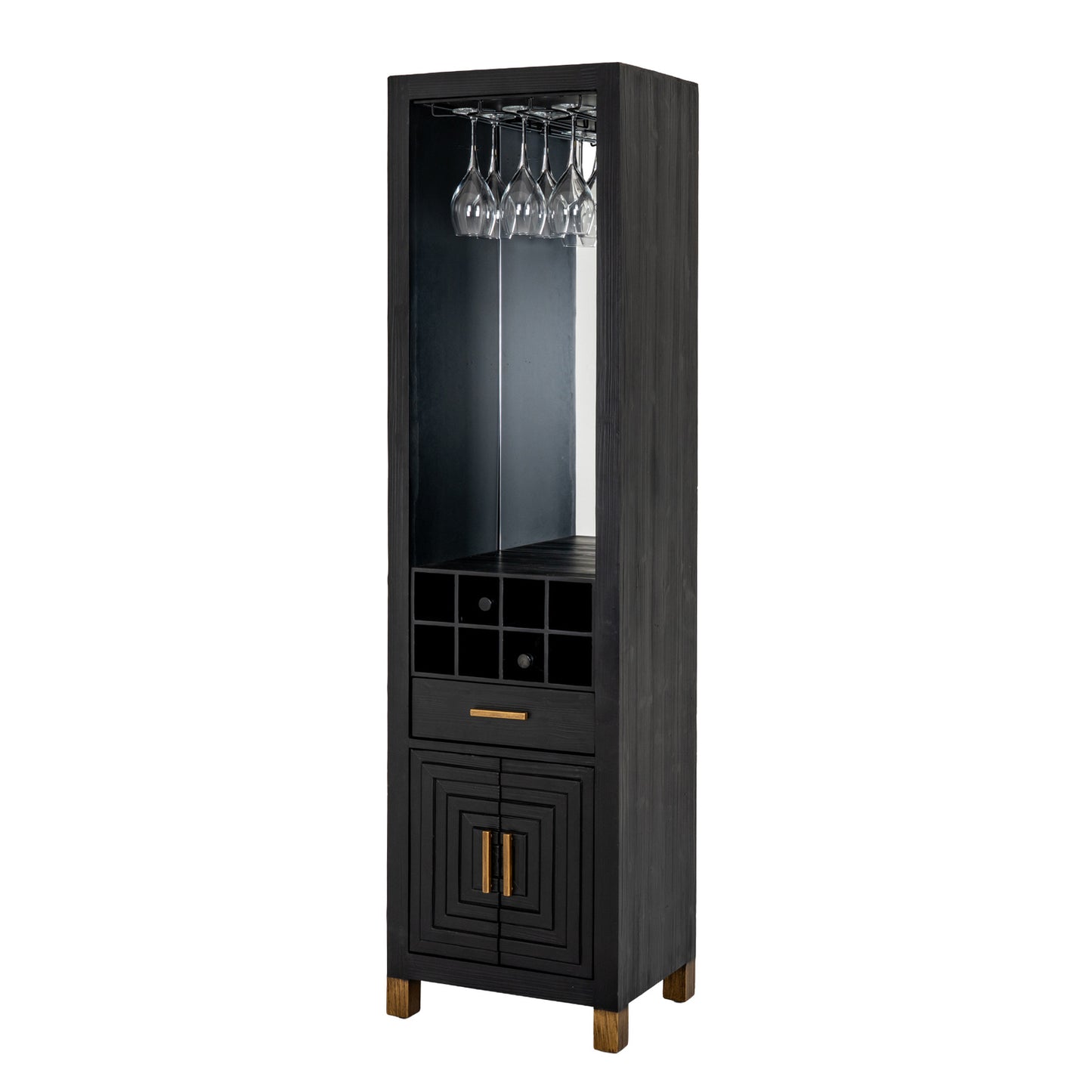 Matte Black Architectural Drinks Cabinet