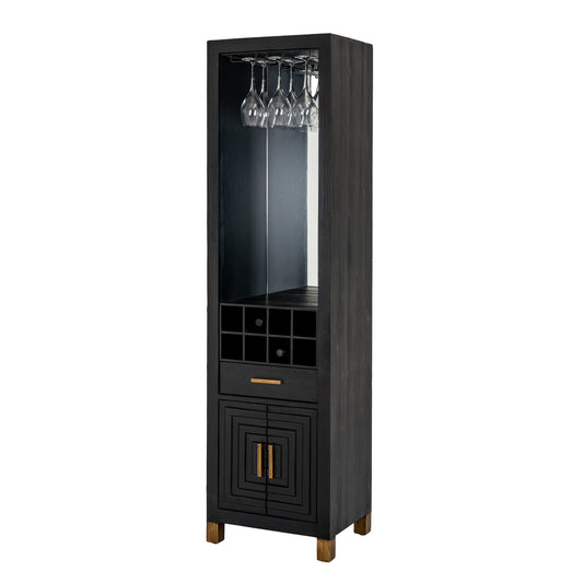 Matte Black Architectural Drinks Cabinet