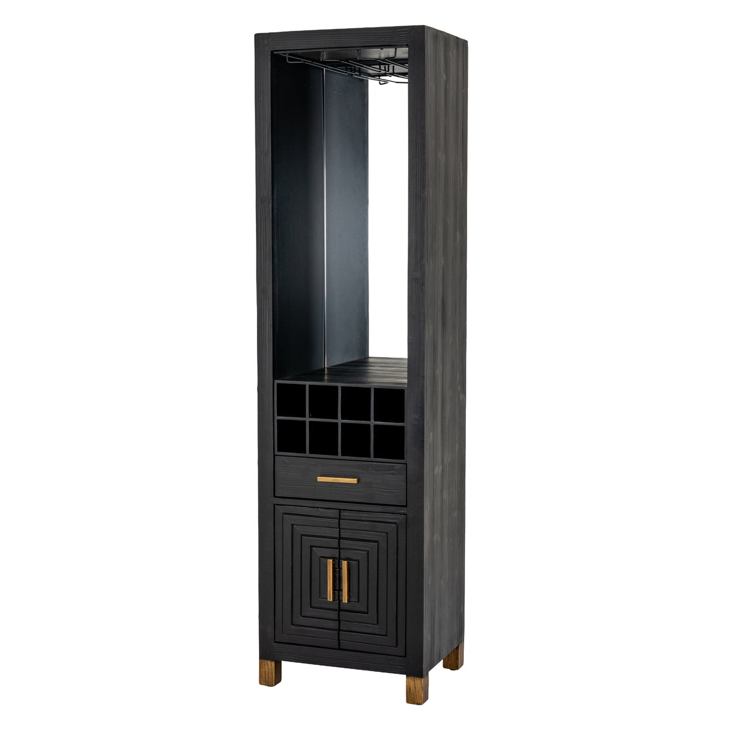 Matte Black Architectural Drinks Cabinet