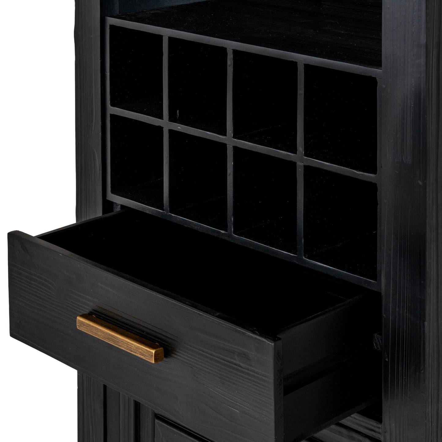 Matte Black Architectural Drinks Cabinet