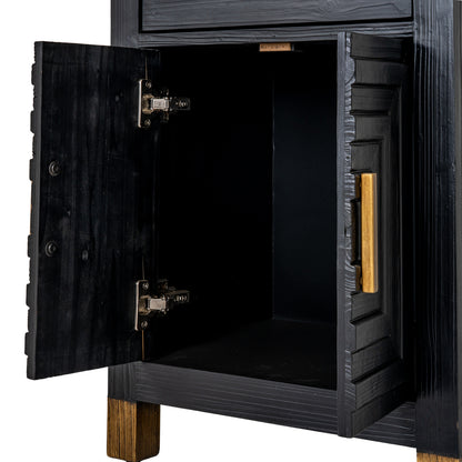Matte Black Architectural Drinks Cabinet