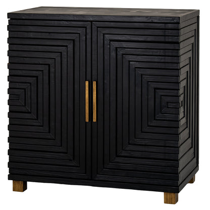 Matte Black Two-Door Low Sideboard