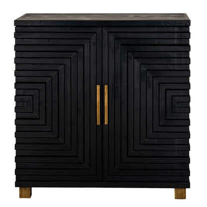 Matte Black Two-Door Low Sideboard