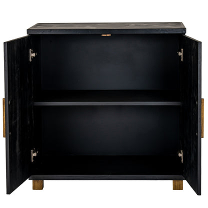 Matte Black Two-Door Low Sideboard