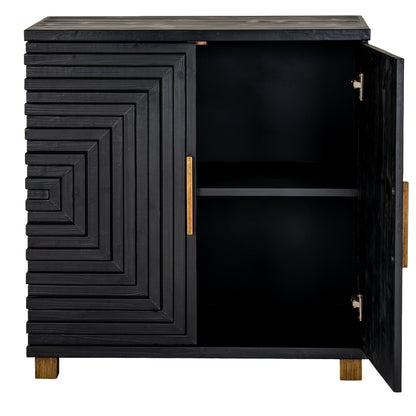 Matte Black Two-Door Low Sideboard