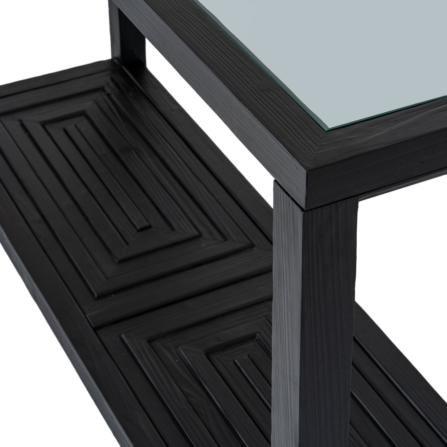 Matte Black Architectural Console Table