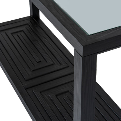 Matte Black Architectural Console Table