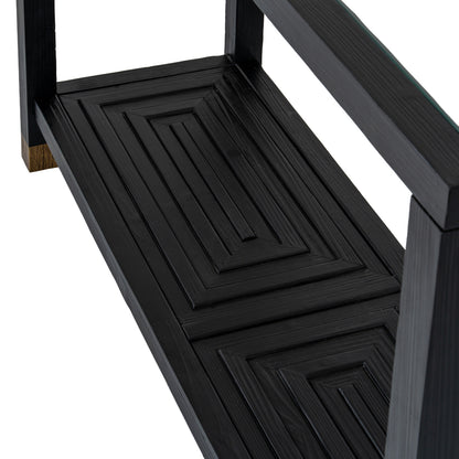 Matte Black Architectural Console Table