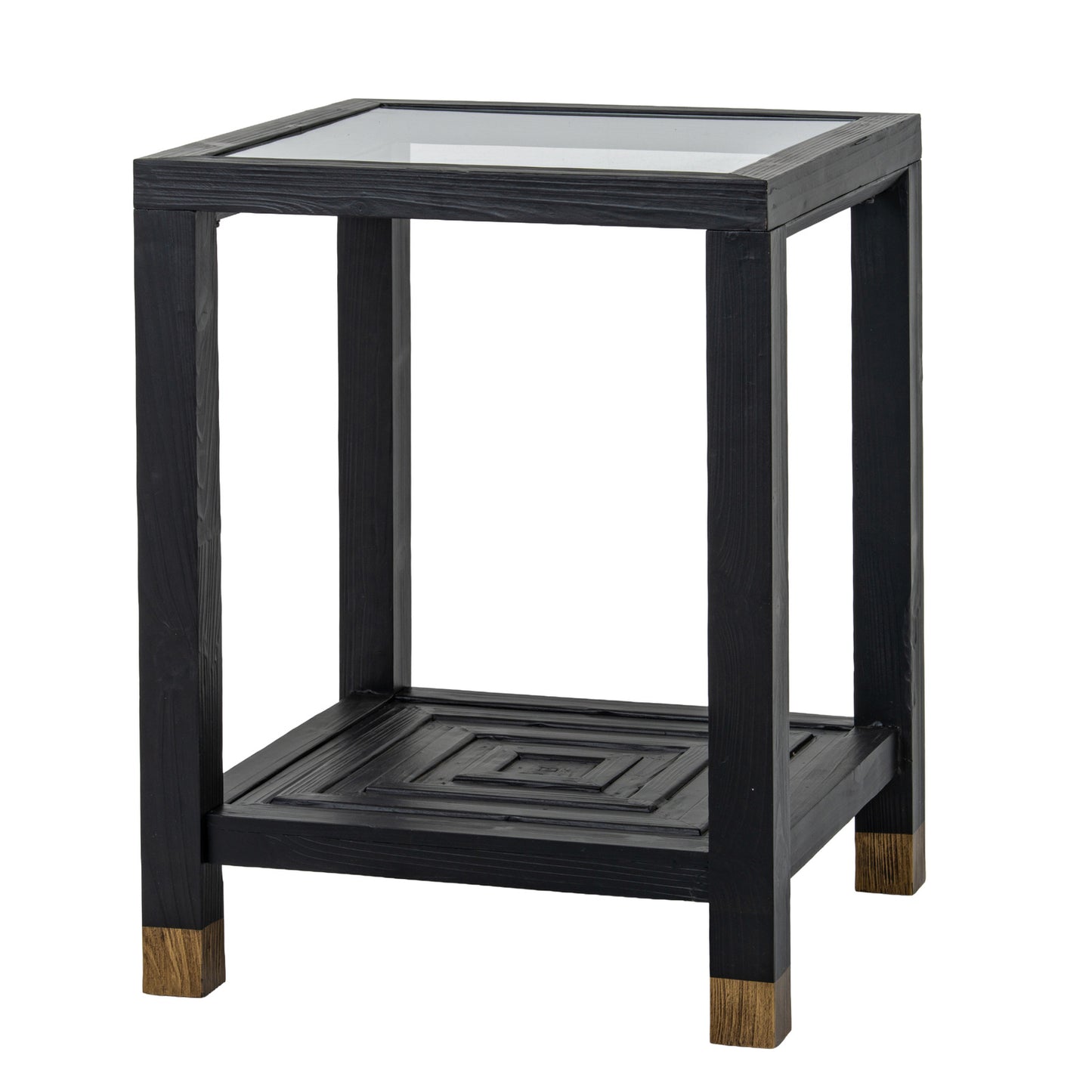 Matte Black Geometric Side Table