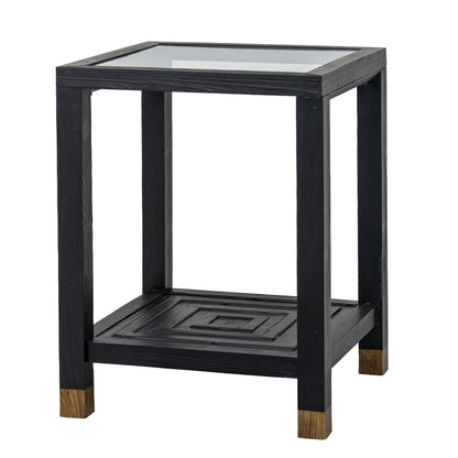 Matte Black Geometric Side Table