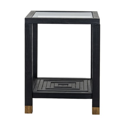 Matte Black Geometric Side Table