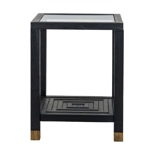 Matte Black Geometric Side Table