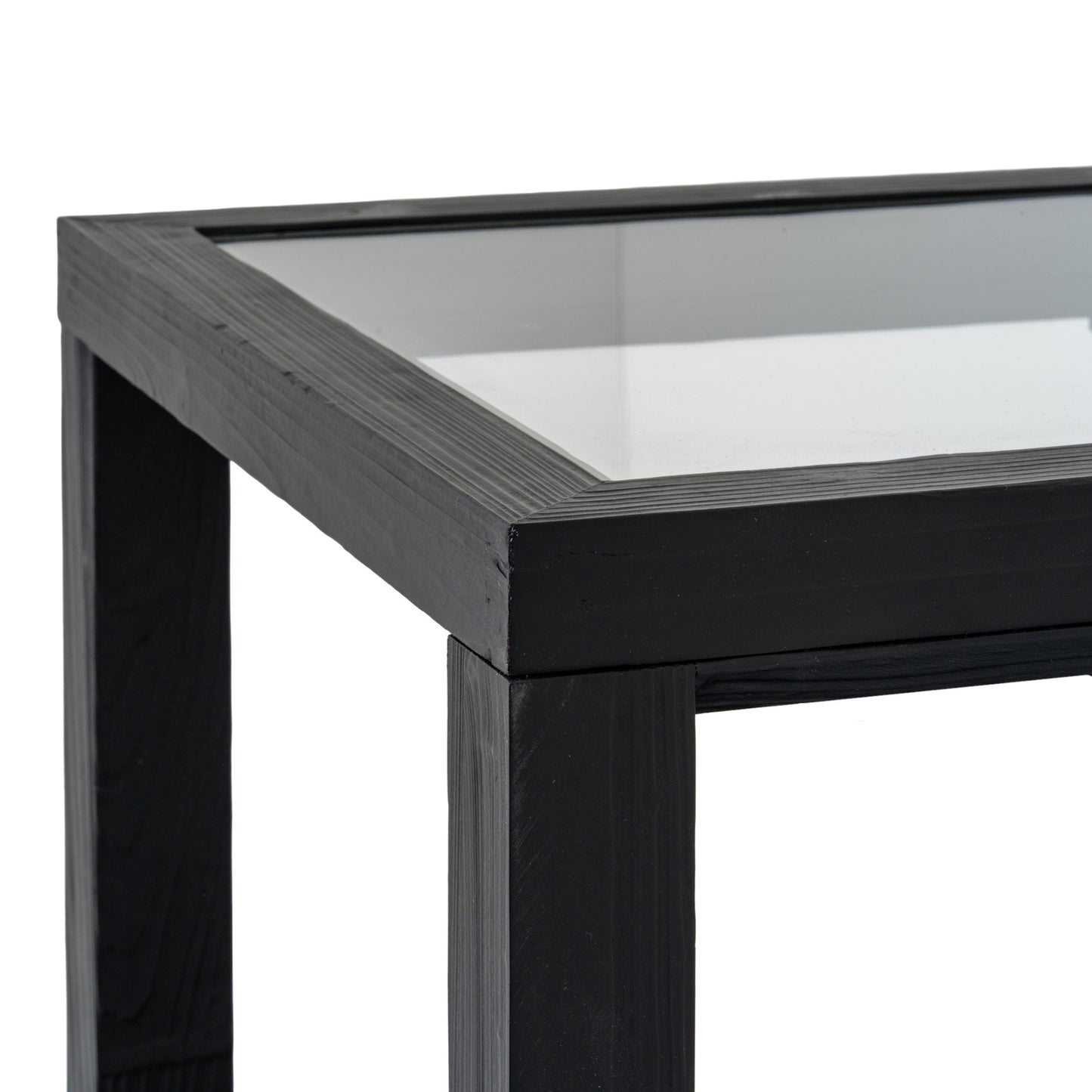 Matte Black Geometric Side Table
