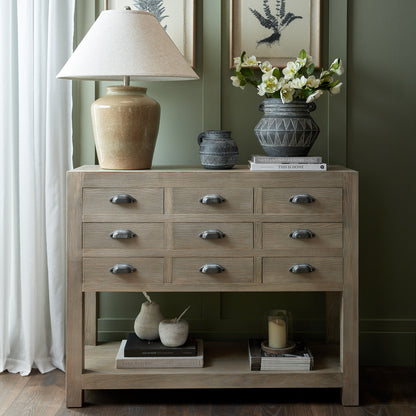 Haldon 9-Drawer Chest with Integrated Shelf