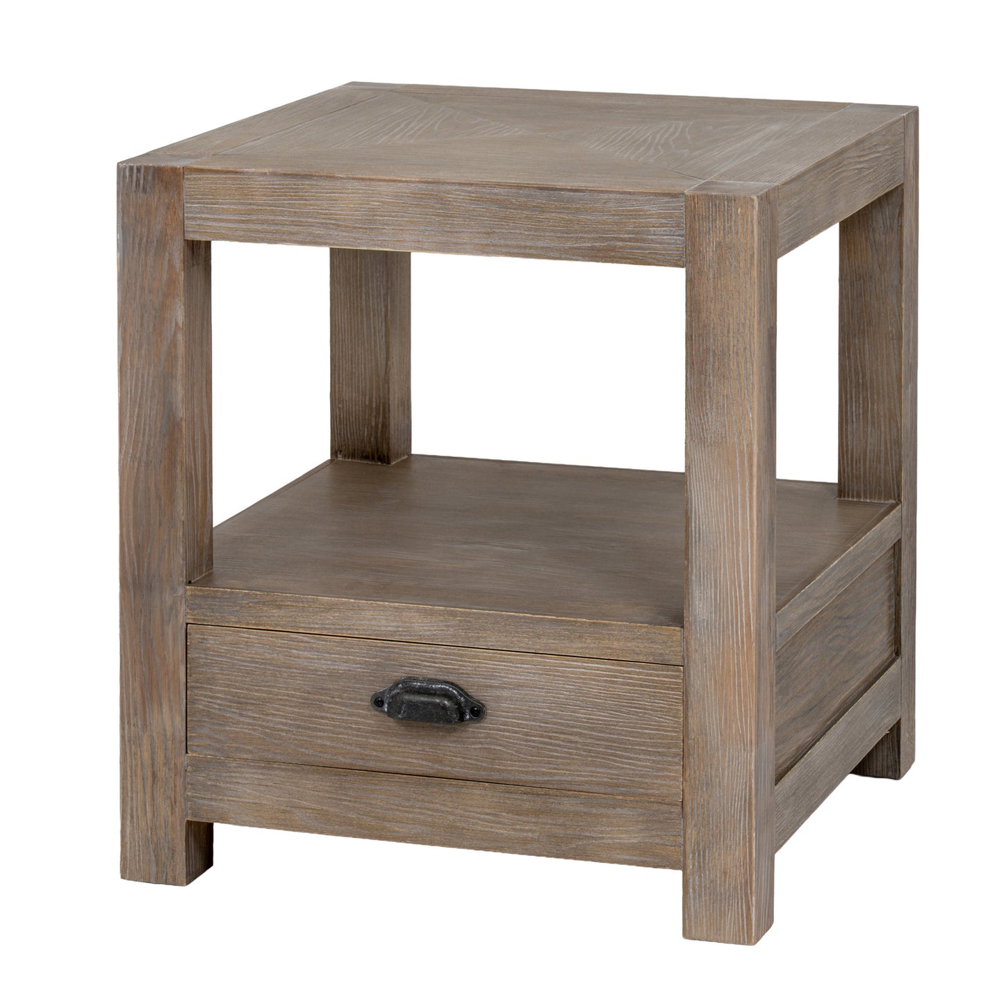 Haldon 1-Drawer Side Table with Integrated Shelf