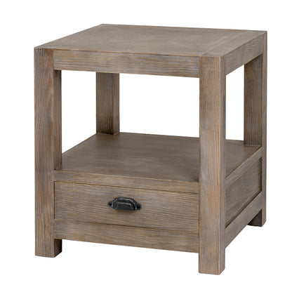 Haldon 1-Drawer Side Table with Integrated Shelf