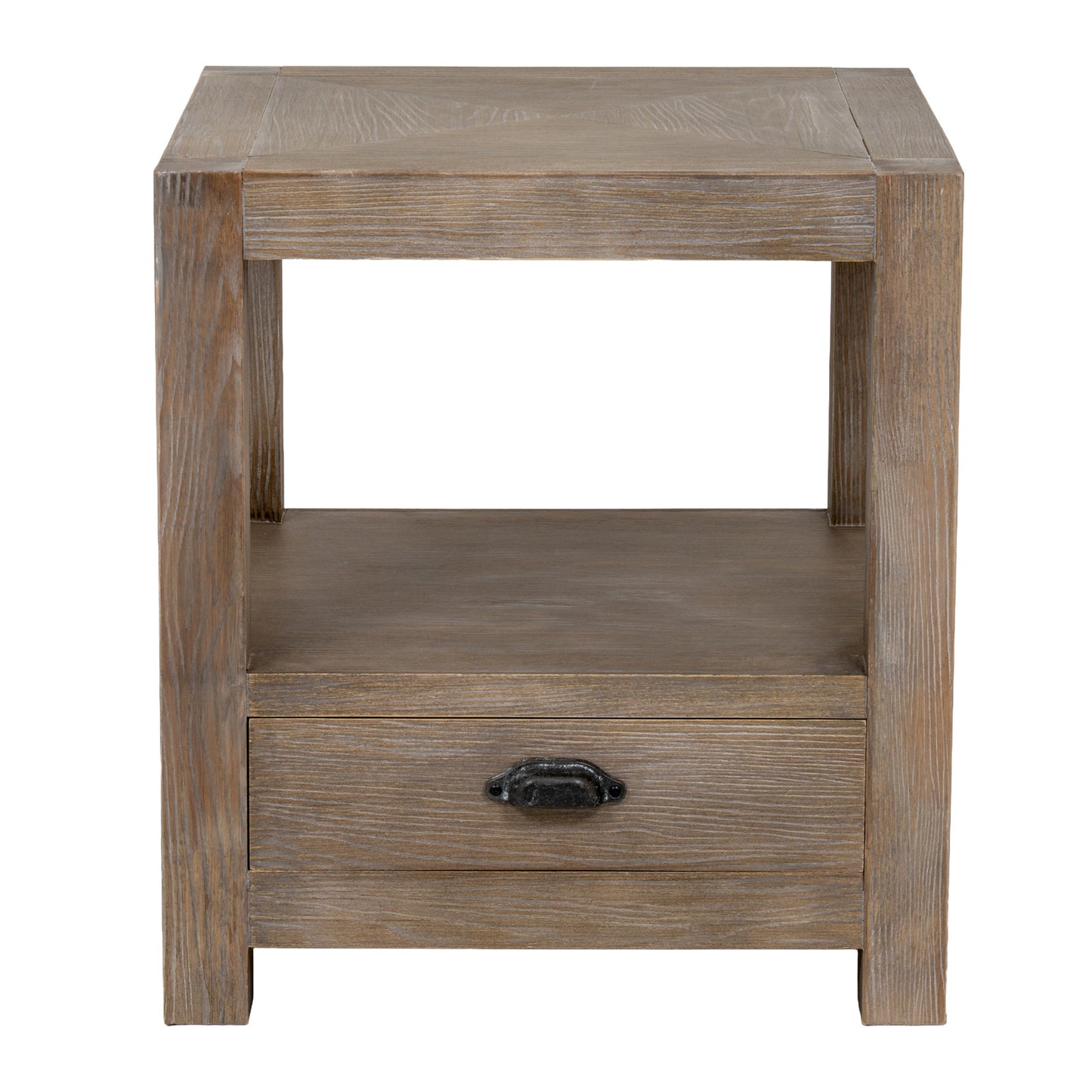 Haldon 1-Drawer Side Table with Integrated Shelf