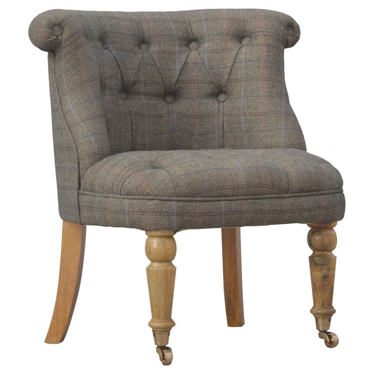 Multi Tweed Buttoned Chair