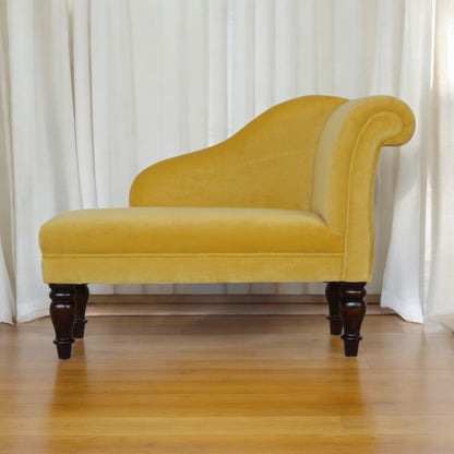 Velvet Chaise - Mustard