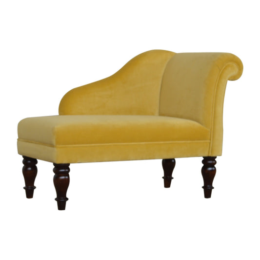 Velvet Chaise - Mustard