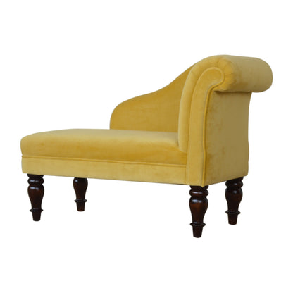 Velvet Chaise - Mustard