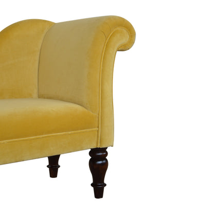 Velvet Chaise - Mustard