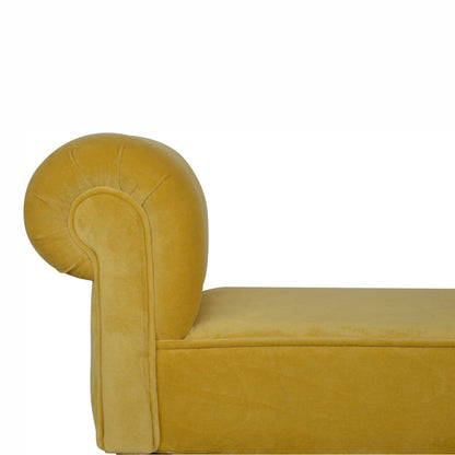 Mini Velvet Bench - Mustard
