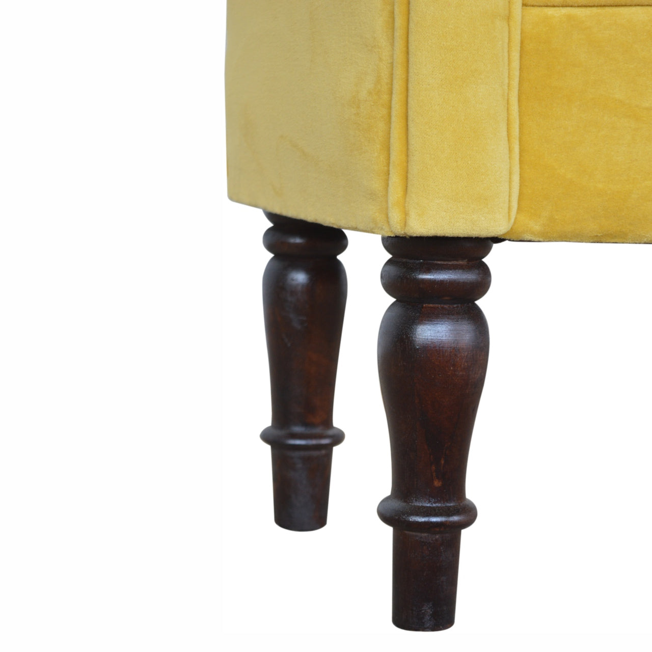 Mini Velvet Bench - Mustard
