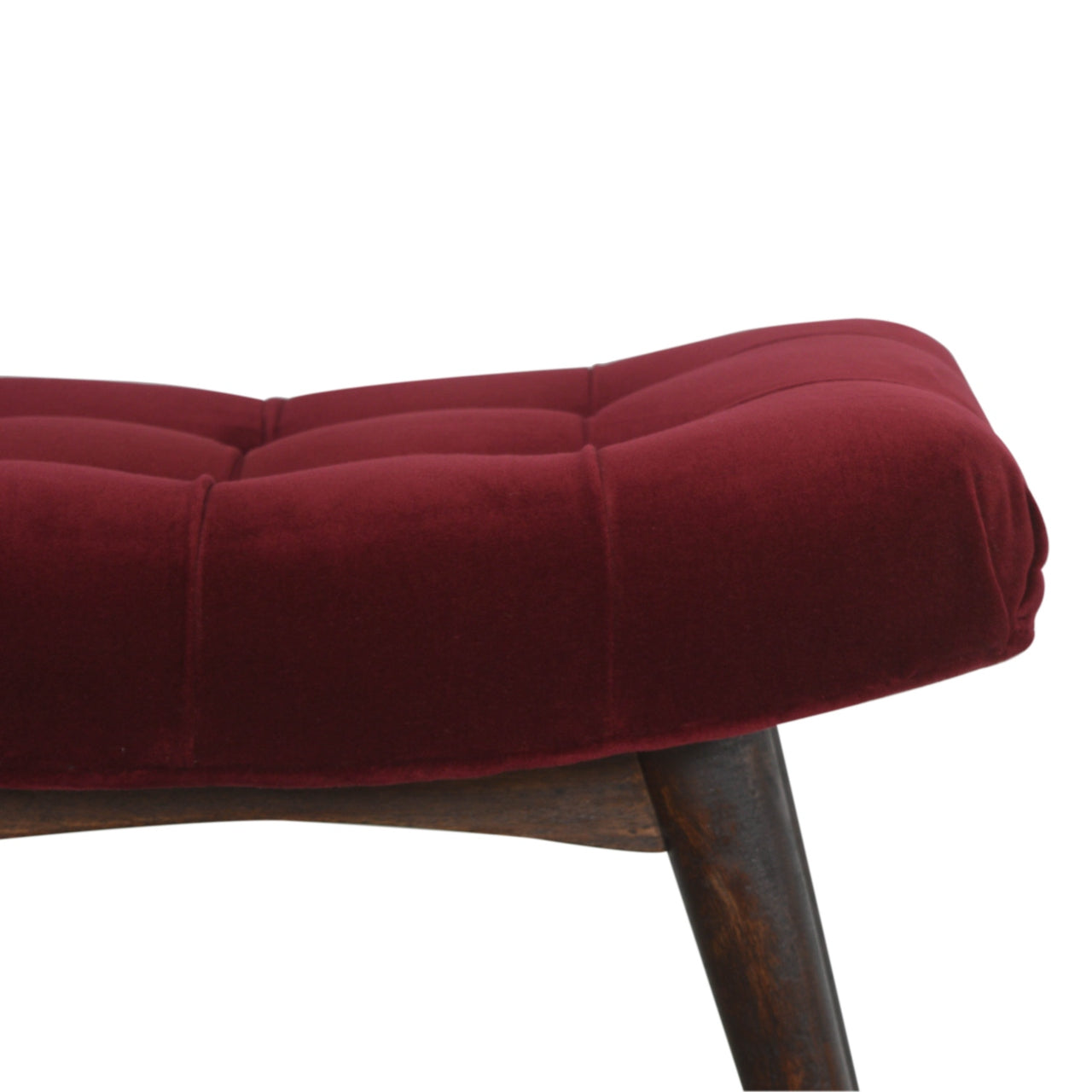 Cotton Velvet Curved Bench