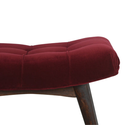 Cotton Velvet Curved Bench