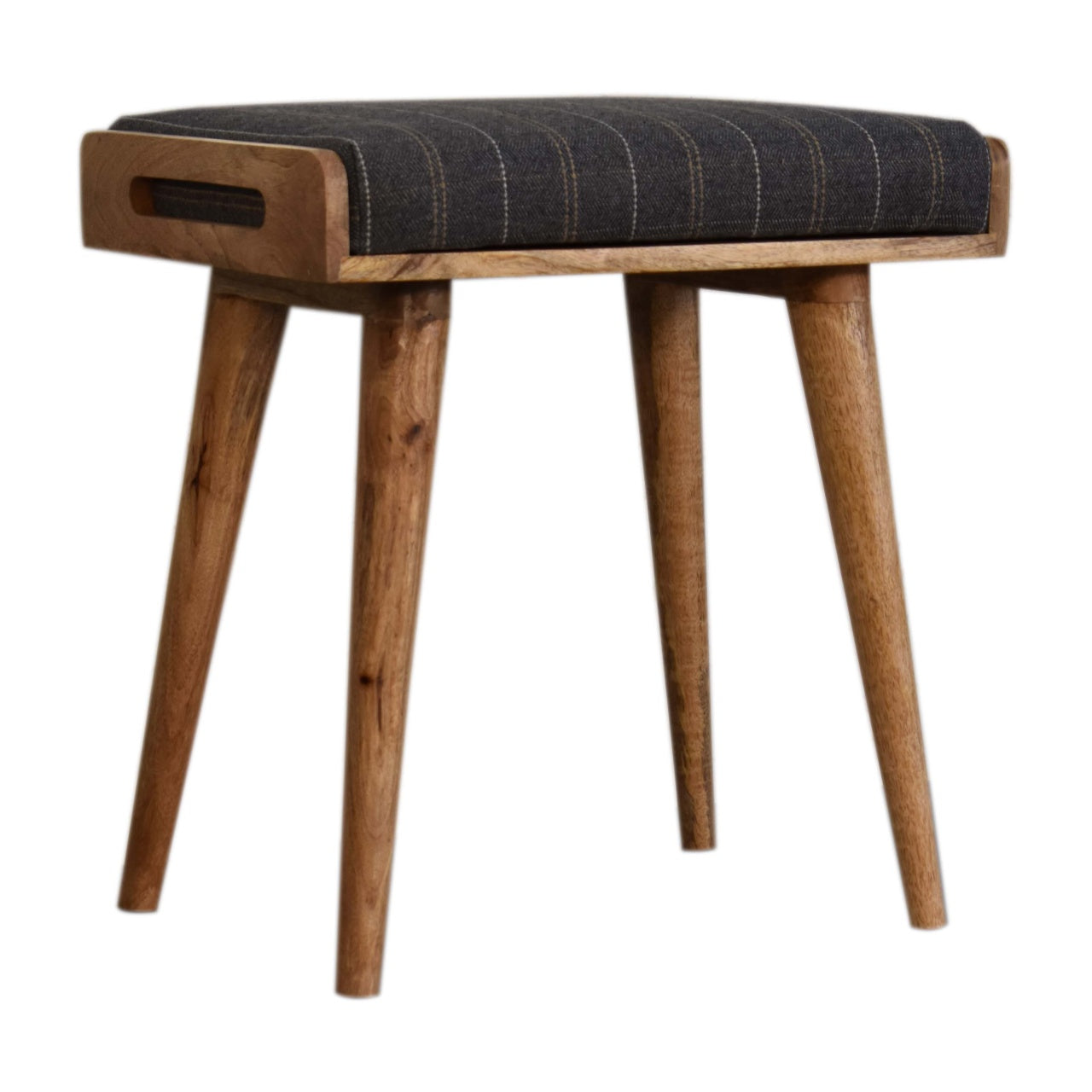 Pewter Tweed Footstool