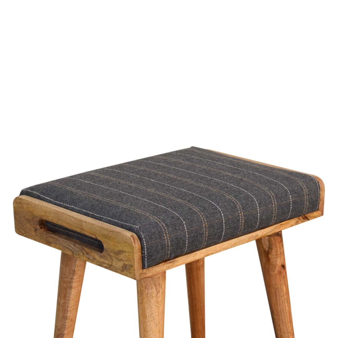 Pewter Tweed Footstool