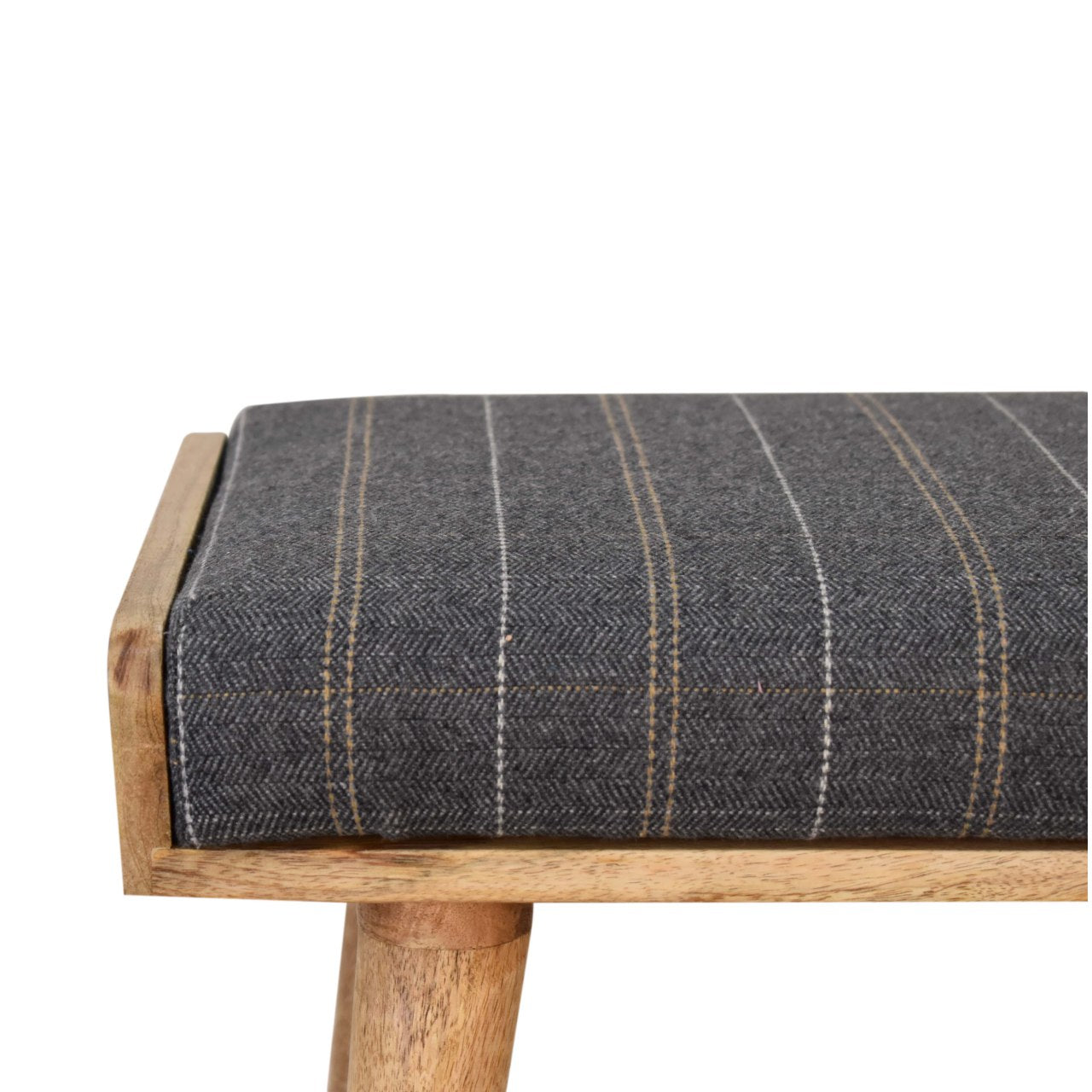 Pewter Tweed Footstool