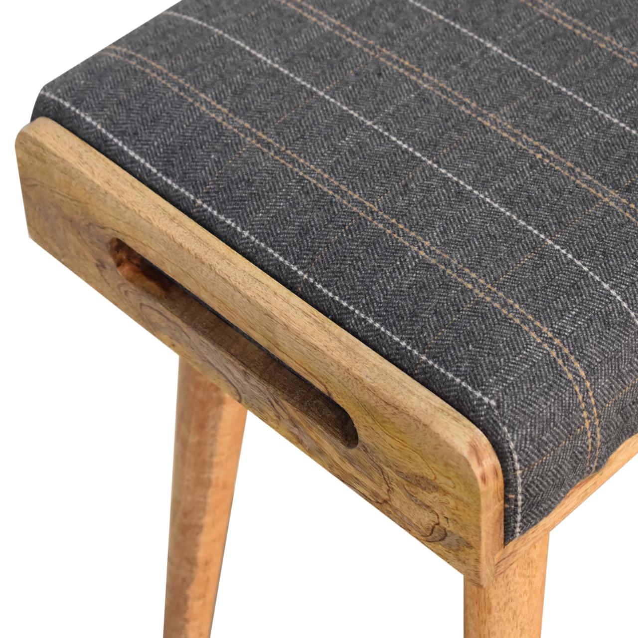 Pewter Tweed Footstool