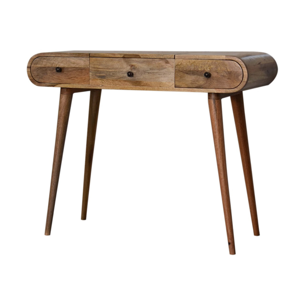 Round Dressing Table with Folding Mirror