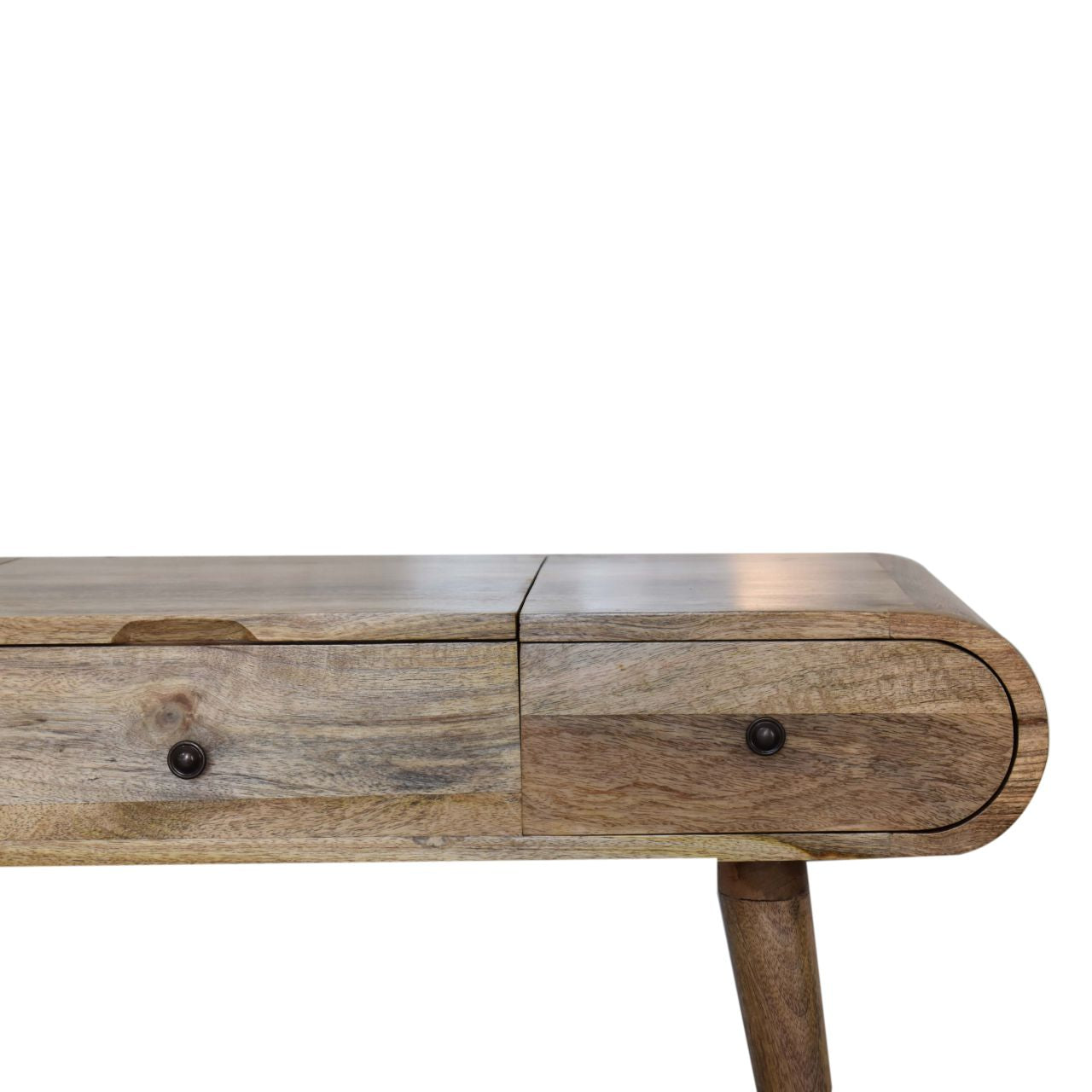 Round Dressing Table with Folding Mirror