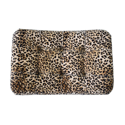 Leopard Print Velvet Curved Bench