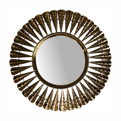 Round Brass Coned Mirror