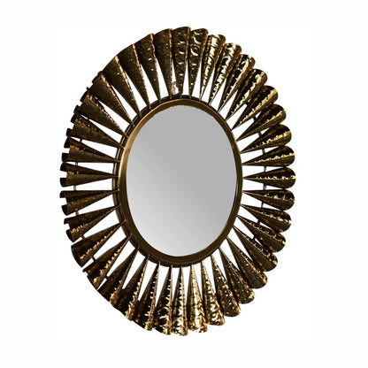 Round Brass Coned Mirror