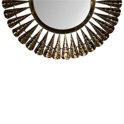 Round Brass Coned Mirror